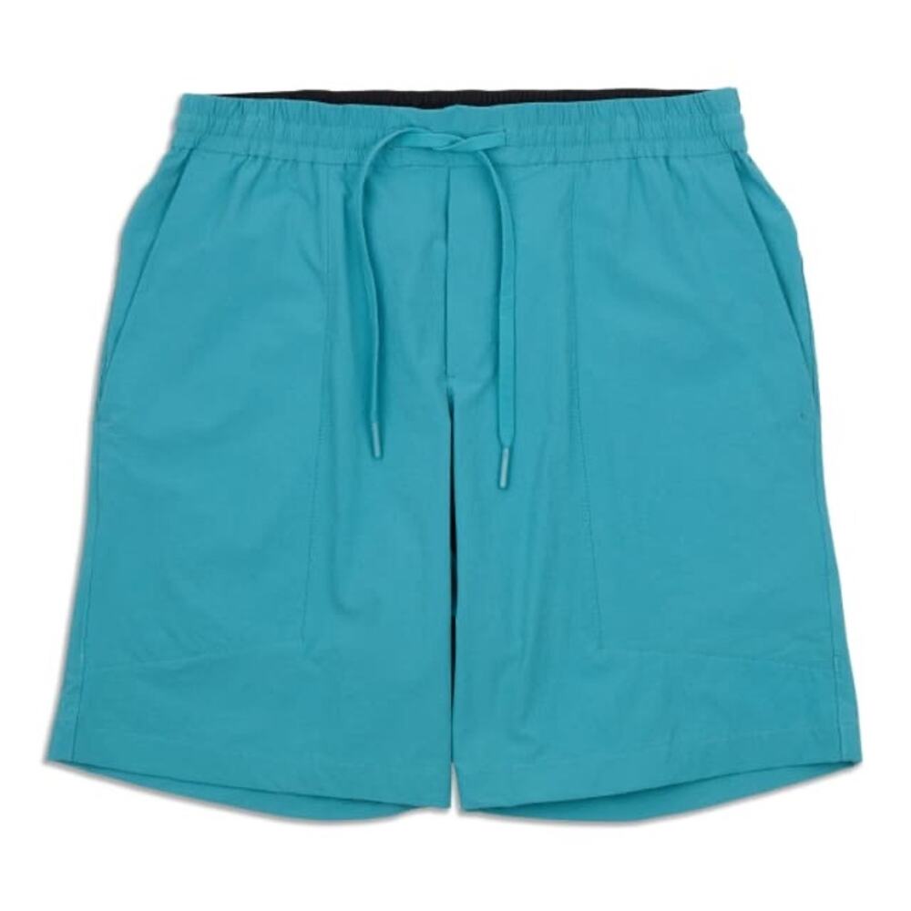 Lululemon Bowline 8” Stretch Ripstop Shorts Men’s L Teal Blue Crest Athletic - Picture 4 of 9